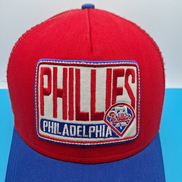 New Era Philadelphia Phillies Mesh Hat Cap MLB 9Forty Snap Back Blue White Red - Picture 4 of 8